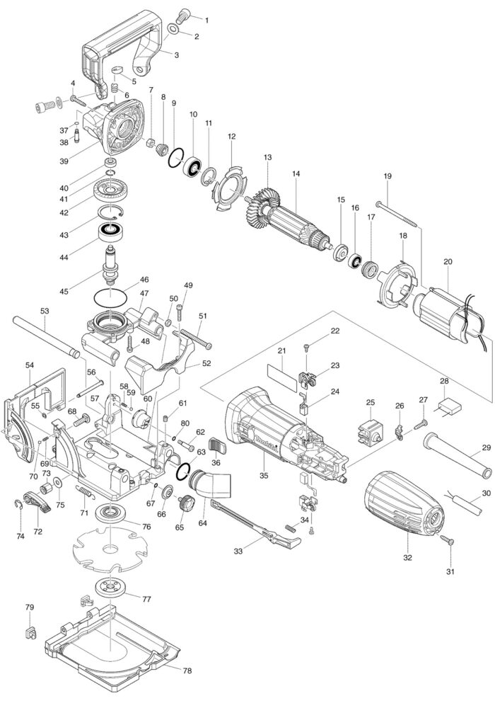 Náhradné diely Makita PJ7000 – Obrázok 2
