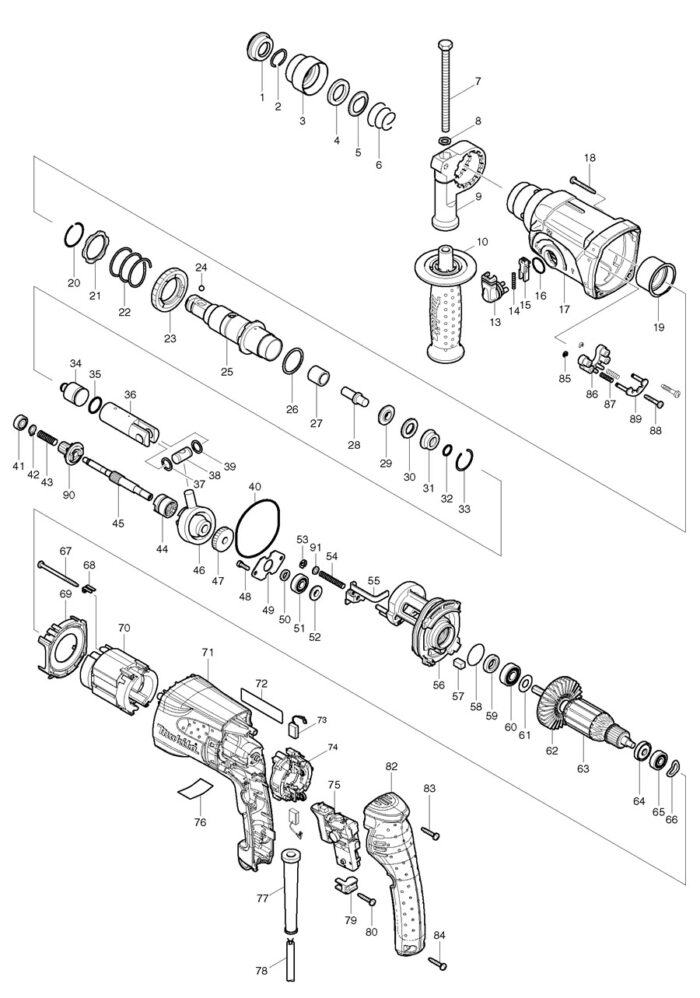 Náhradné diely Makita HR2470 – Obrázok 2