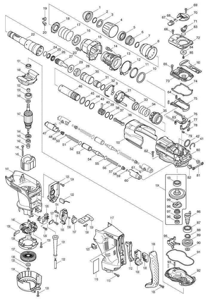 Náhradné diely Makita HR4010C – Obrázok 2