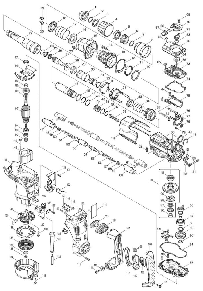 Náhradné diely Makita HR4011C – Obrázok 2