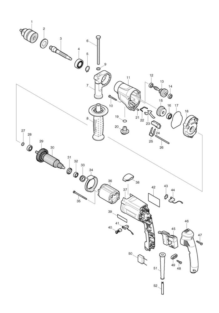 Náhradné diely Makita DP4010 – Obrázok 2