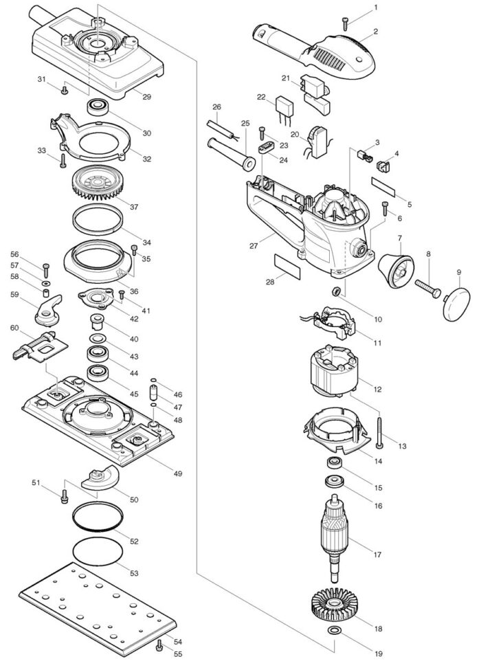 Náhradné diely Makita BO4900V – Obrázok 2