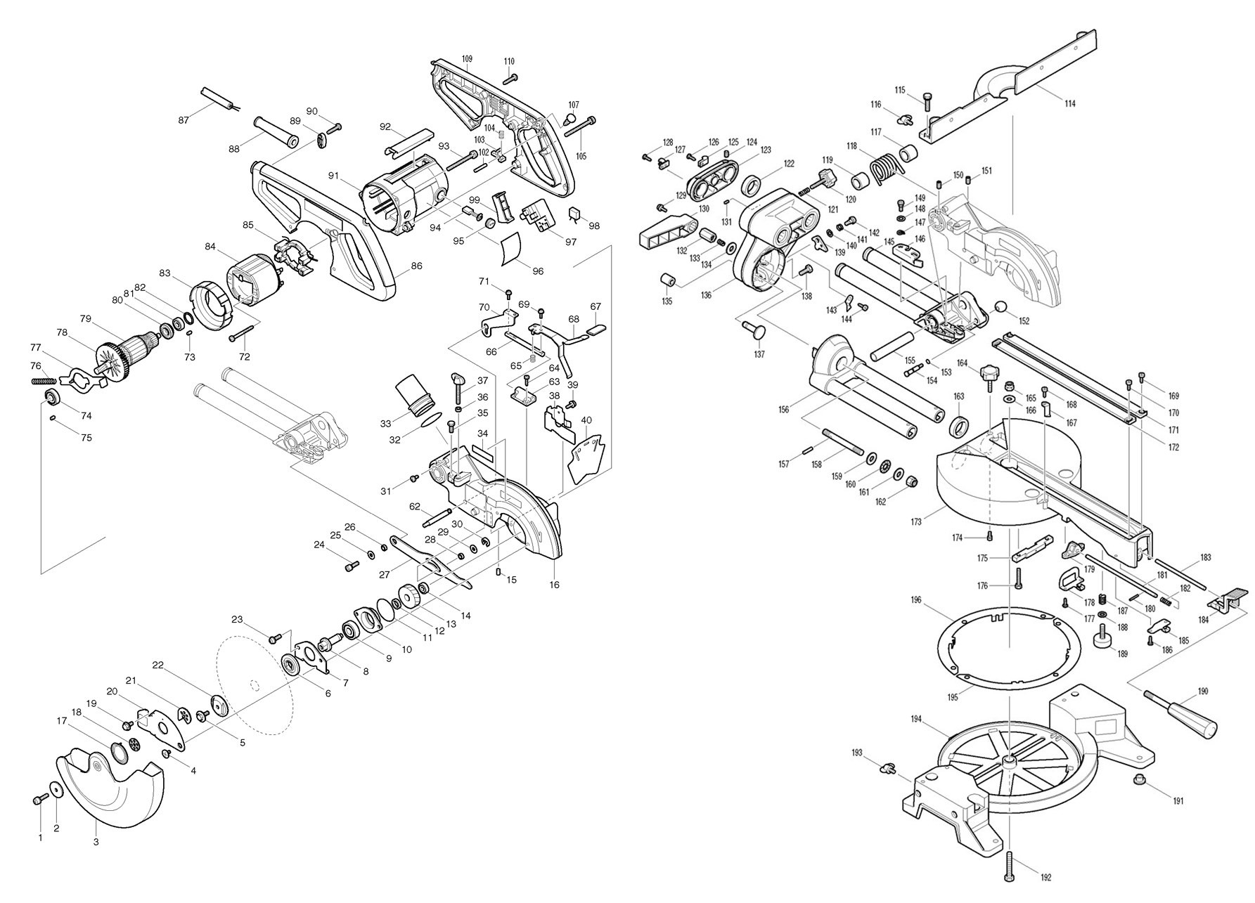LS0714 rozkres Náhradný diel Makita ODRUSOVACI KONDENZATOR 645105-5 – Obrázok 1