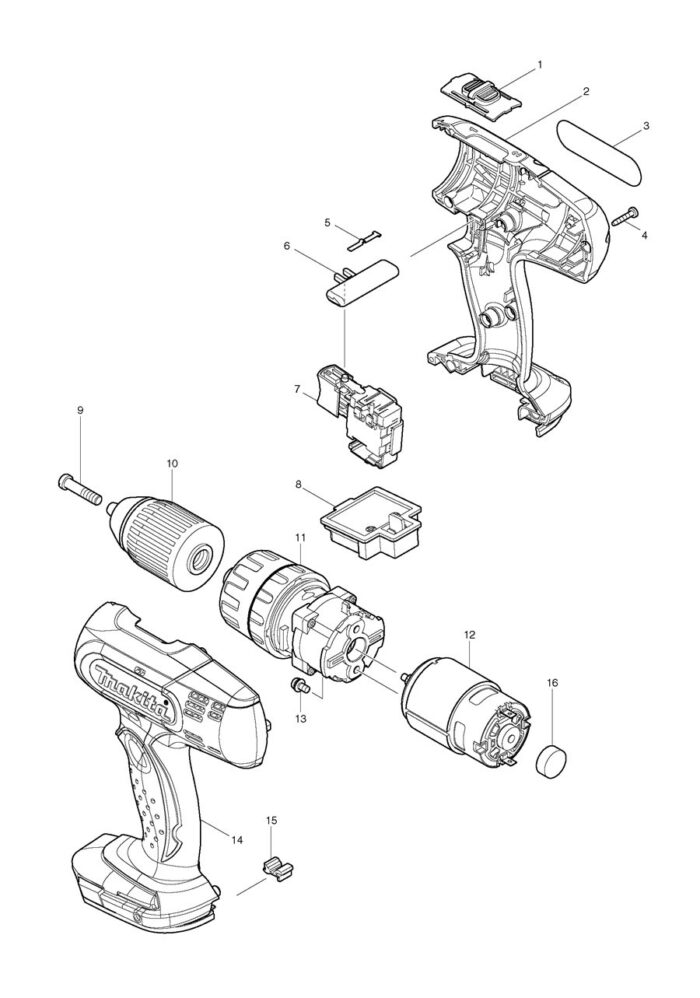 Náhradné diely Makita BHP453 – Obrázok 2