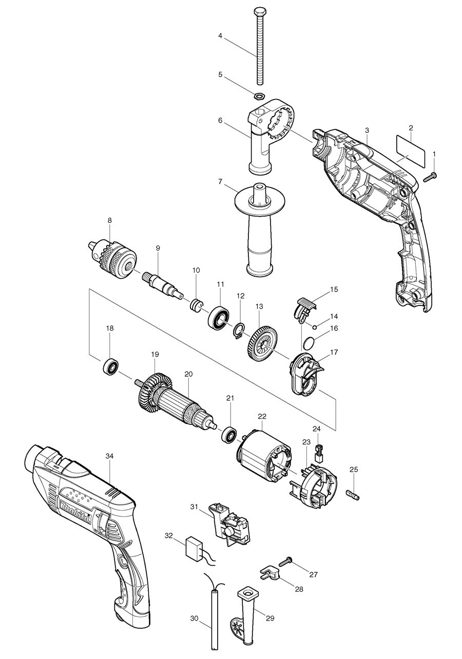 HP1640 rozkres Náhradný diel Makita LOŽISKO GULIČKOVÉ 627LB 211028-5 – Obrázok 1