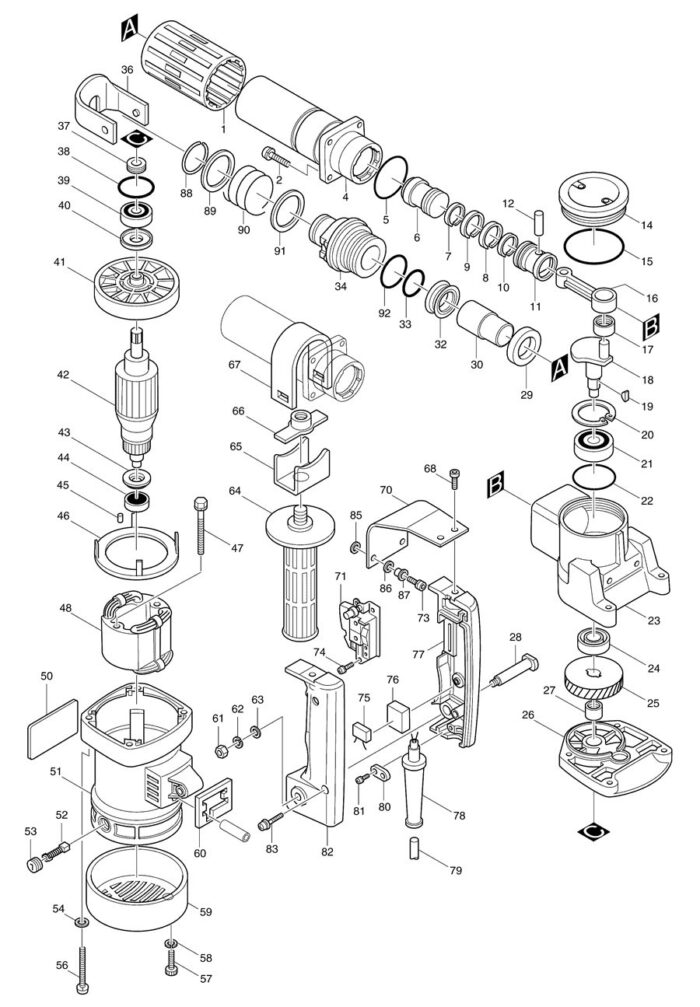 Náhradné diely Makita HM0810 – Obrázok 2