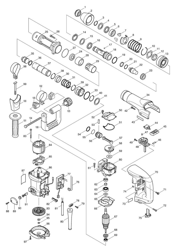 Náhradné diely Makita HM0860C – Obrázok 2