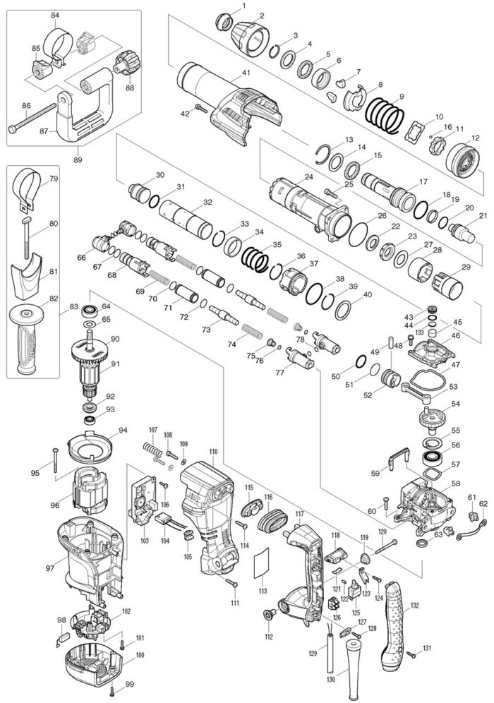 Náhradné diely Makita HM0871C – Obrázok 2