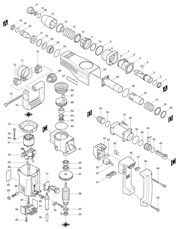Náhradné diely Makita HM1100C – Obrázok 2