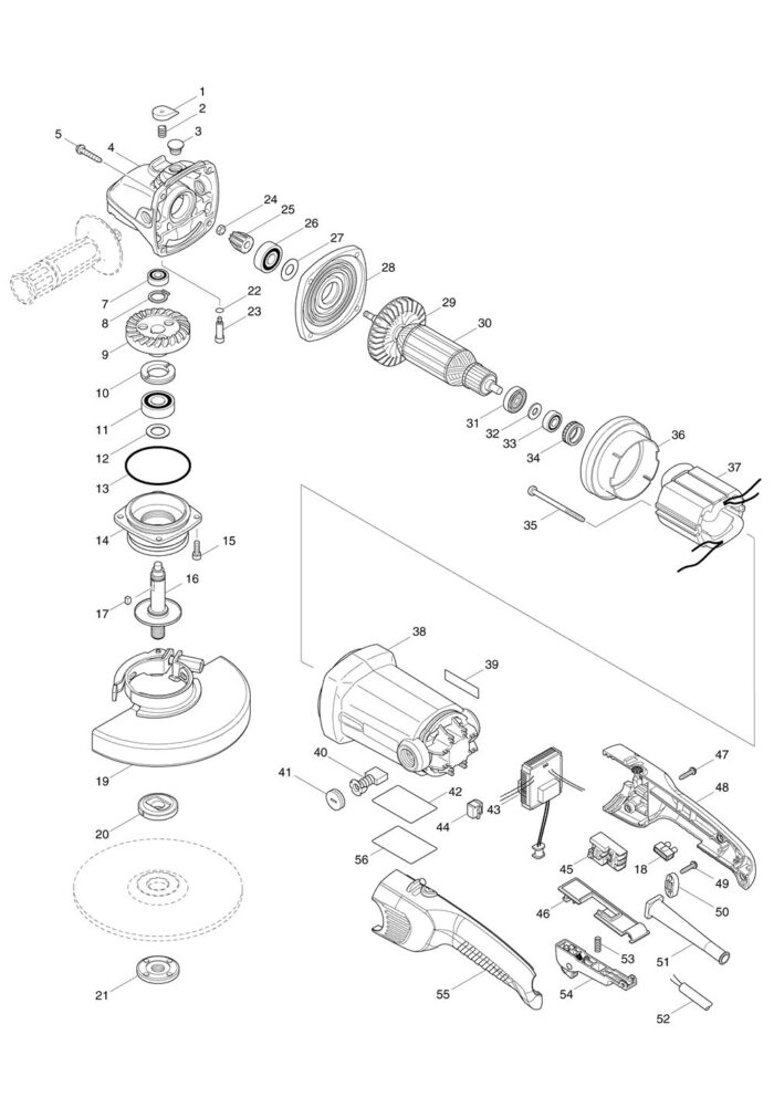 Náhradné diely Makita GA7012C – Obrázok 2