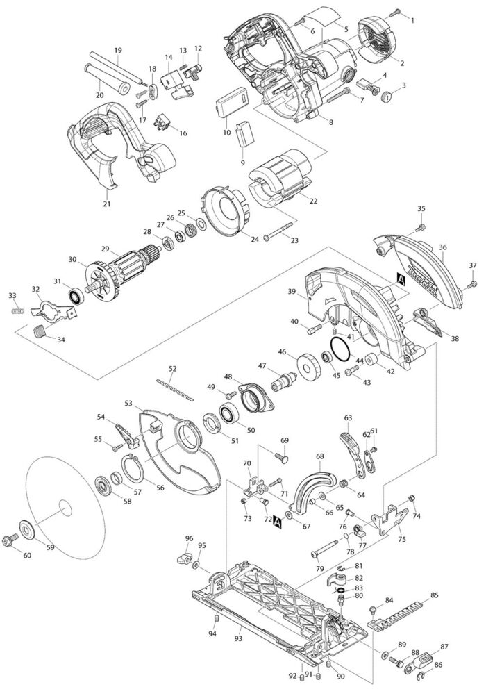 Náhradné diely Makita HS7101 – Obrázok 2