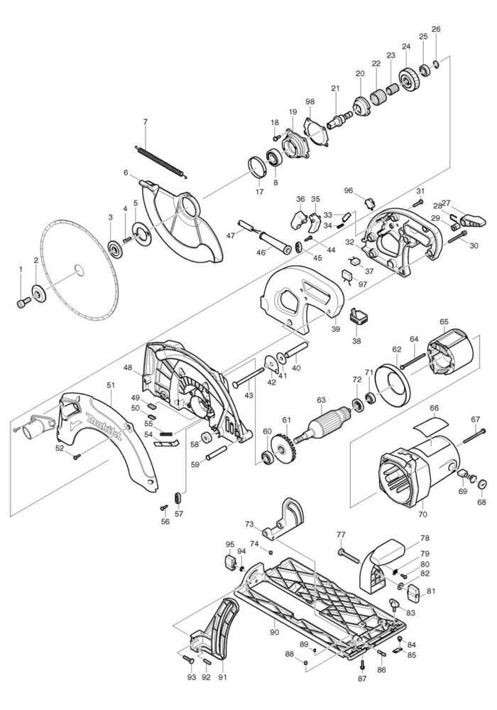 Náhradné diely Makita 5104S – Obrázok 2