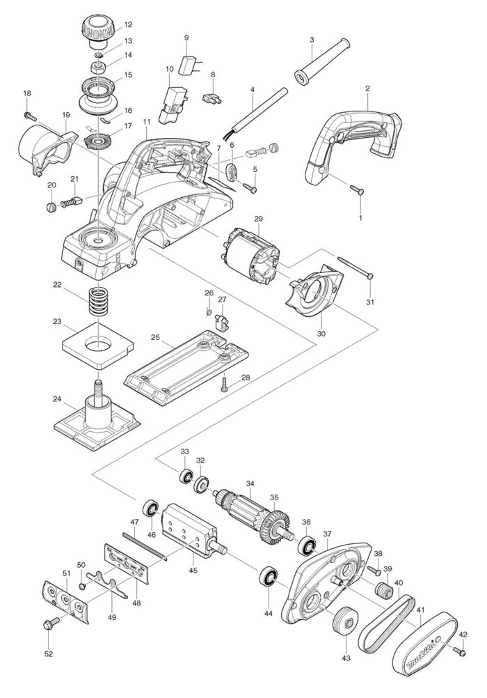 Náhradné diely Makita KP0800 – Obrázok 2