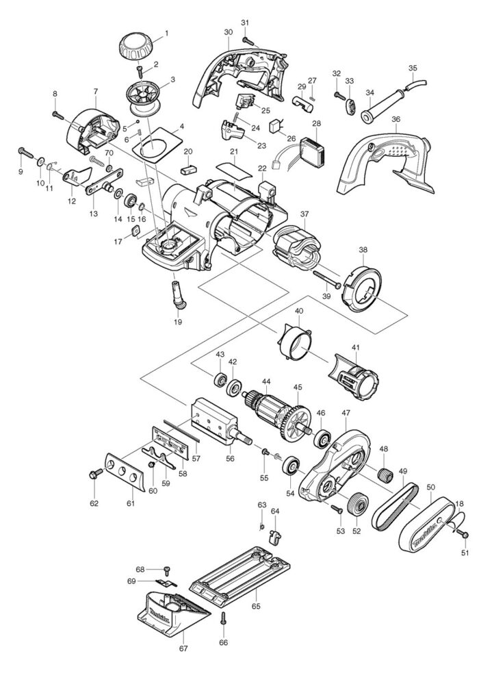 Náhradné diely Makita KP0810C – Obrázok 2