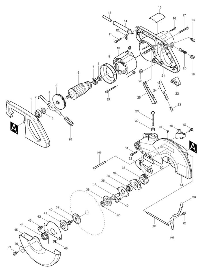 Náhradné diely Makita LS1040N – Obrázok 2