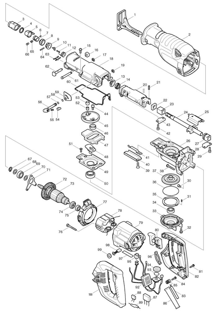 Náhradné diely Makita JR3070CT – Obrázok 2