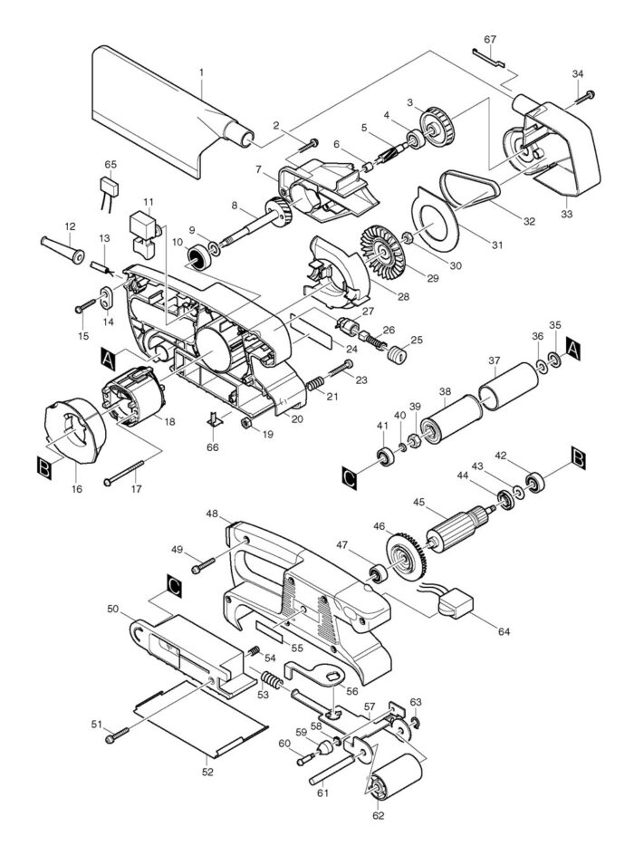 Náhradné diely Makita 9911 – Obrázok 2