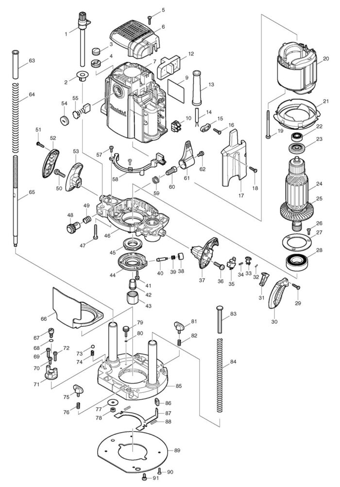 Náhradné diely Makita RP1800F – Obrázok 2
