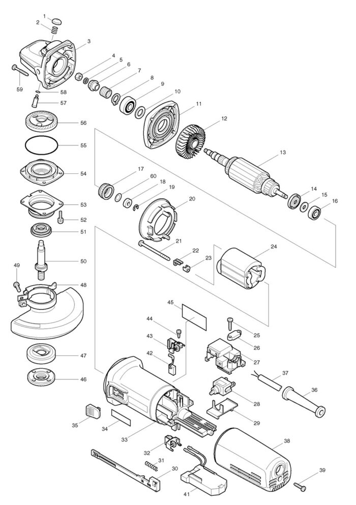 Náhradné diely Makita 9565CVR – Obrázok 2