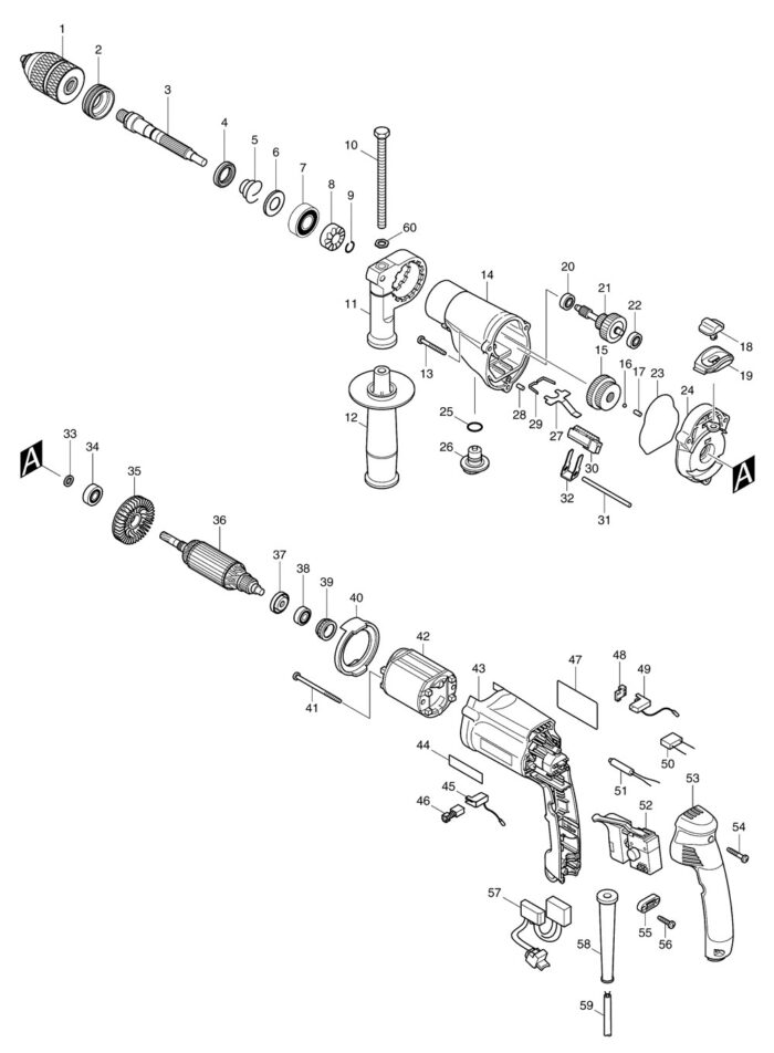 Náhradné diely Makita HP2051F – Obrázok 2