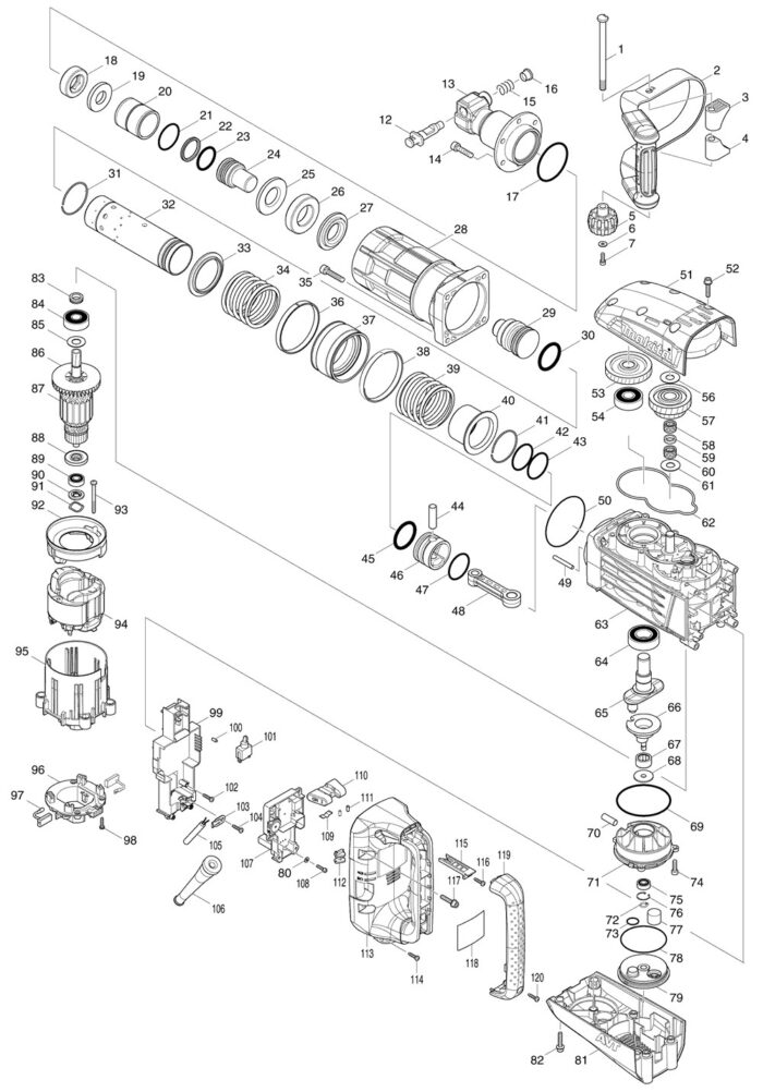 Náhradné diely Makita HM1317C – Obrázok 2