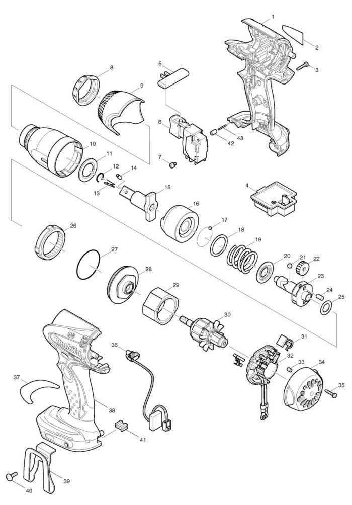 Náhradné diely Makita BTW251 – Obrázok 2
