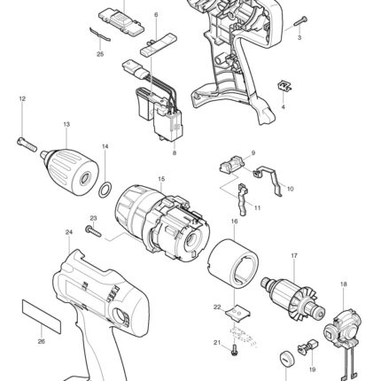 Náhradný diel Makita KRYT KPL. 6349D/8444D Ľ+P 183846-0