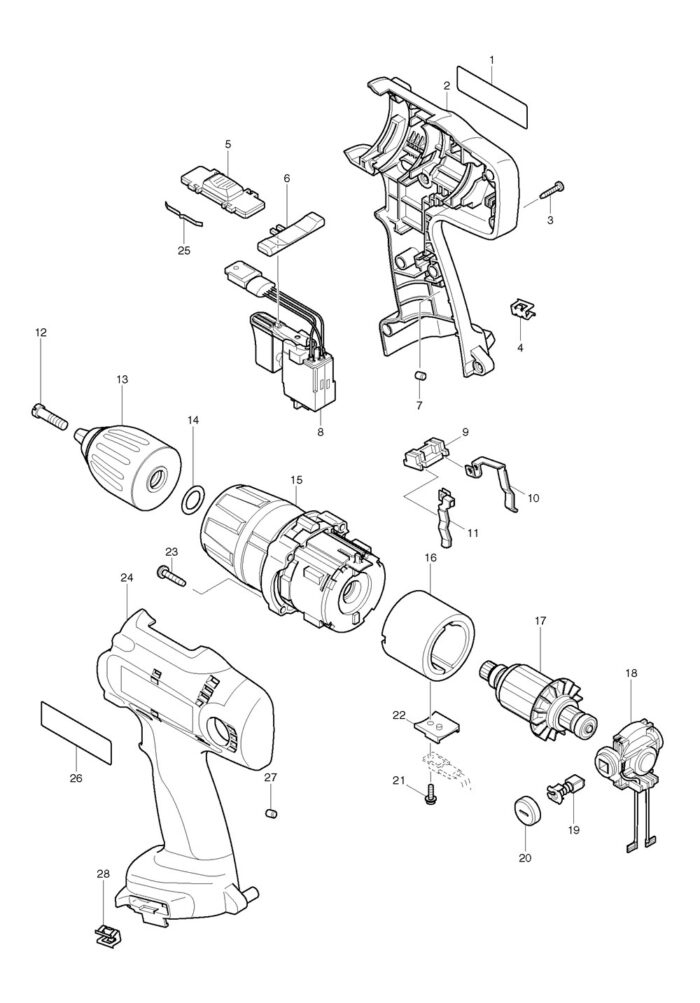 Náhradné diely Makita 8414D – Obrázok 2