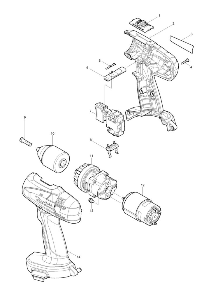 Náhradné diely Makita 6391D – Obrázok 2