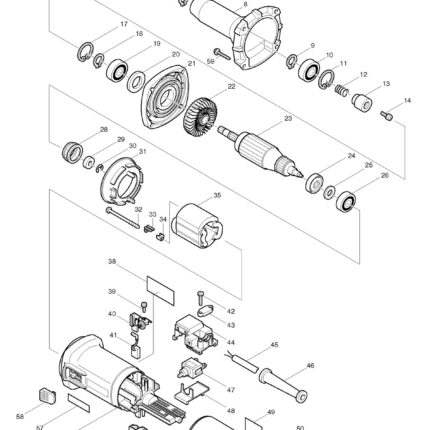 Náhradný diel Makita STATOR 230 V  GD0800C 621B39-8