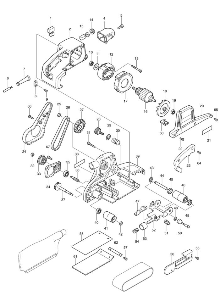 Náhradné diely Makita 9404 – Obrázok 2