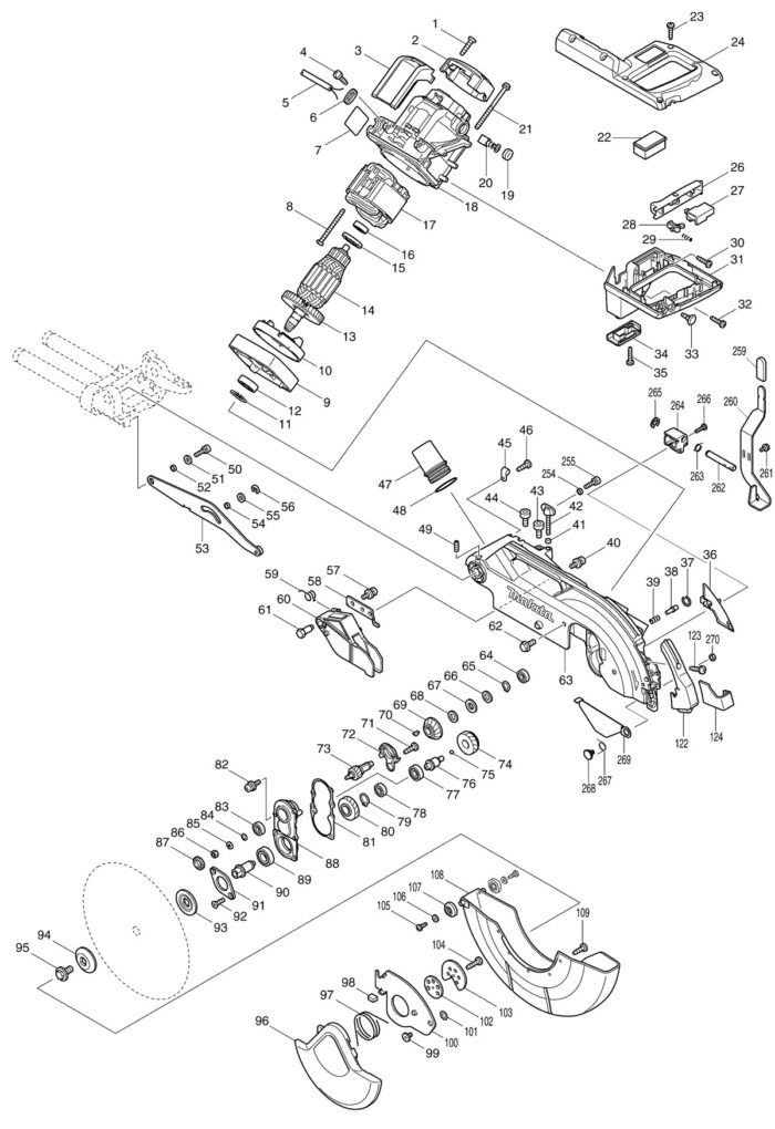 Náhradné diely Makita LS1016 – Obrázok 2