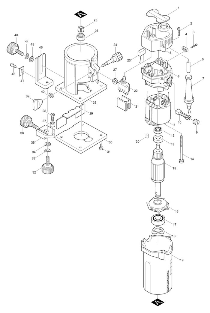 Náhradné diely Makita 3703 – Obrázok 2
