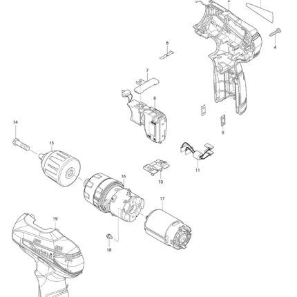 Náhradný diel Makita KRYT MOTORA DF030 187359-3
