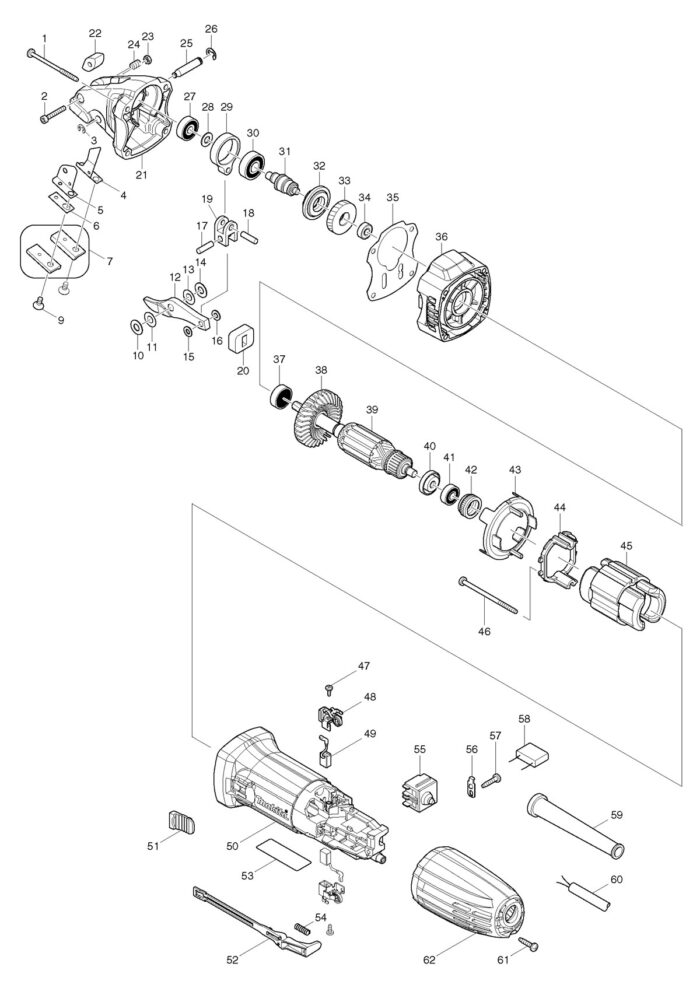Náhradné diely Makita JS1601 – Obrázok 2