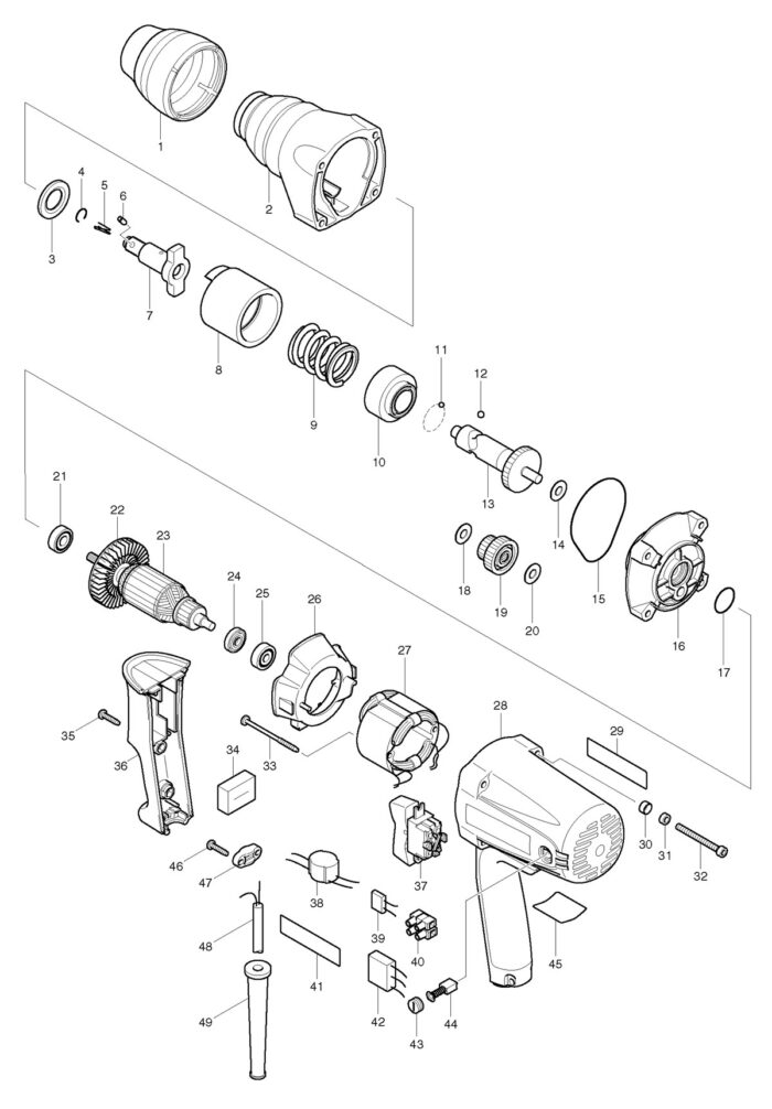 Náhradné diely Makita TW0350 – Obrázok 2