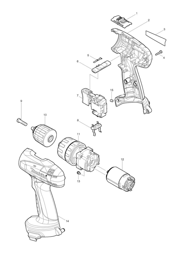 Náhradné diely Makita 8281D – Obrázok 2