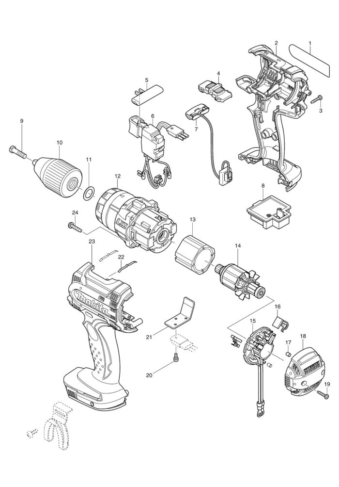 Náhradné diely Makita BDF454 – Obrázok 2