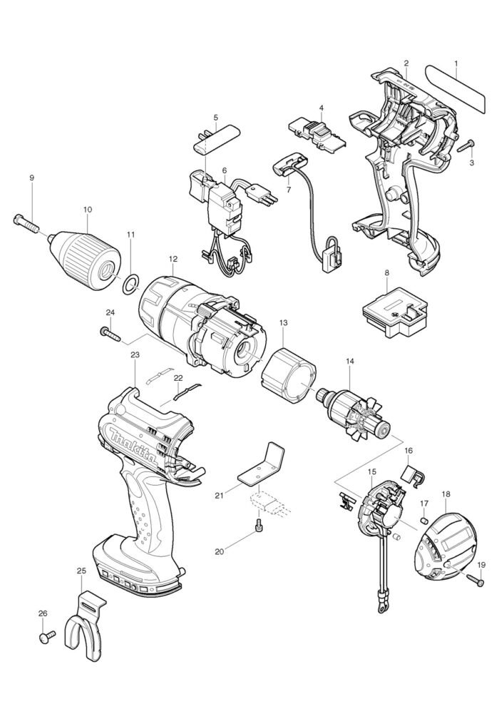 Náhradné diely Makita BDF441 – Obrázok 2