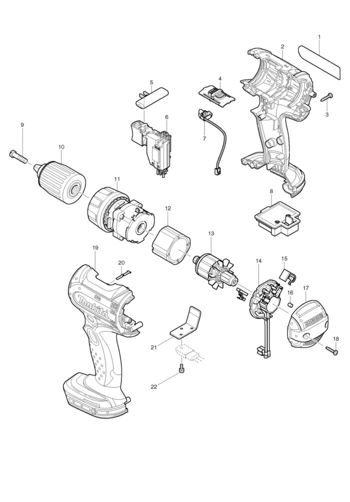Náhradné diely Makita BDF442 – Obrázok 2