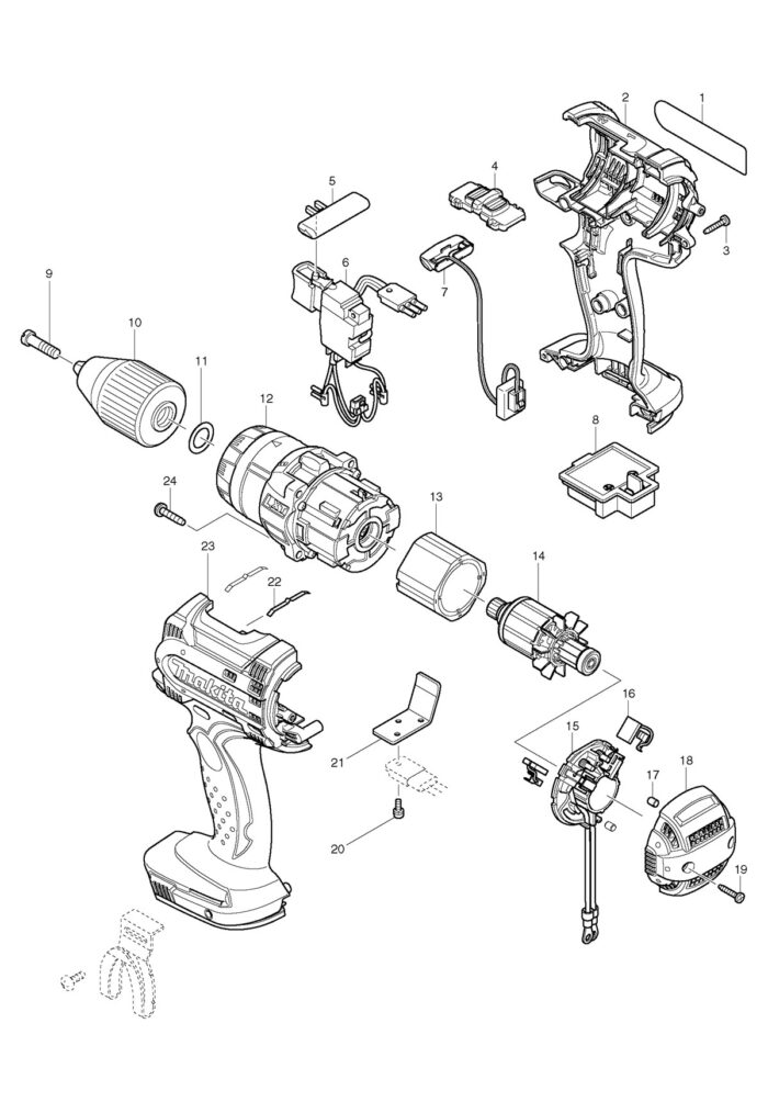 Náhradné diely Makita BDF444 – Obrázok 2
