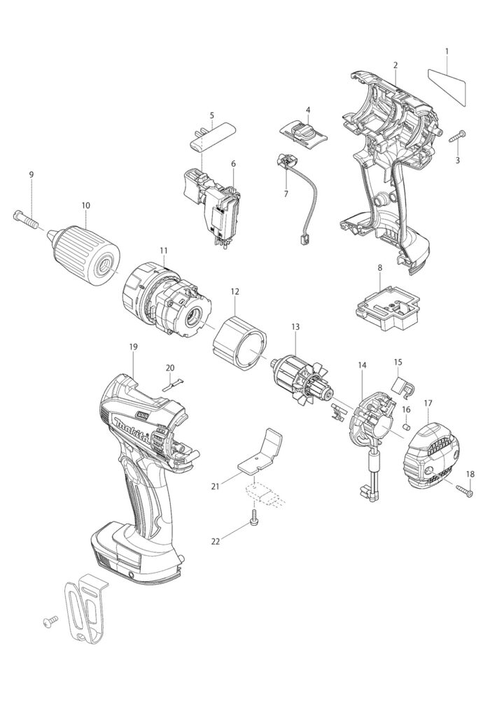 Náhradné diely Makita BDF446 – Obrázok 2