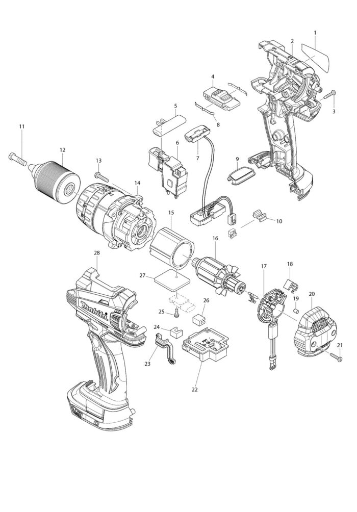 Náhradné diely Makita BDF448 – Obrázok 2