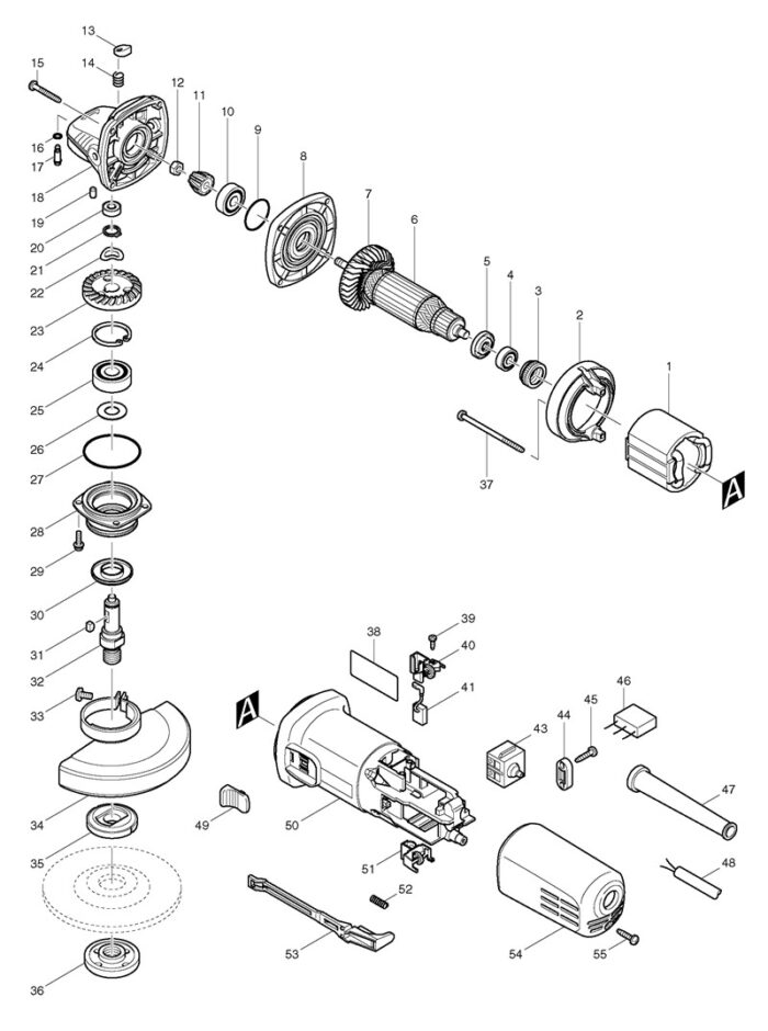 Náhradné diely Makita 9554HN – Obrázok 2