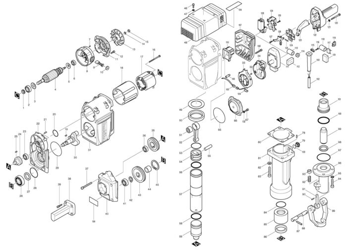 Náhradné diely Makita HM1801 – Obrázok 2