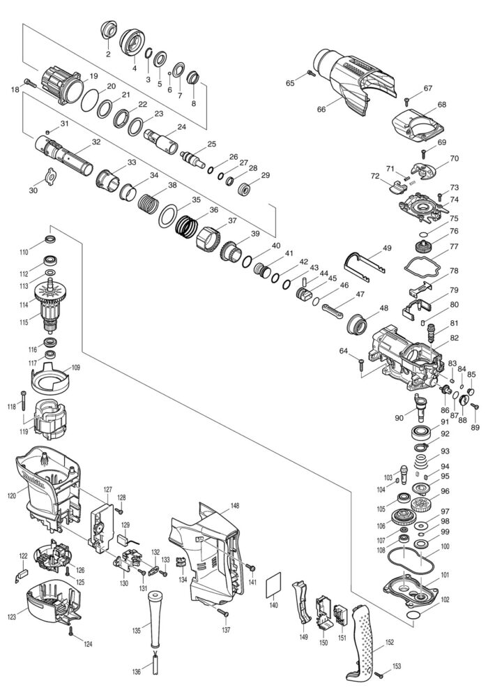 Náhradné diely Makita HR3200C – Obrázok 2