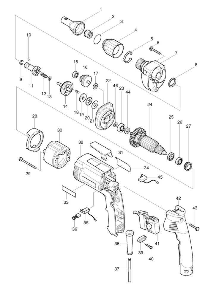 Náhradné diely Makita 6823 – Obrázok 2