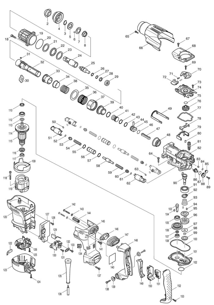 Náhradné diely Makita HR3210C – Obrázok 2