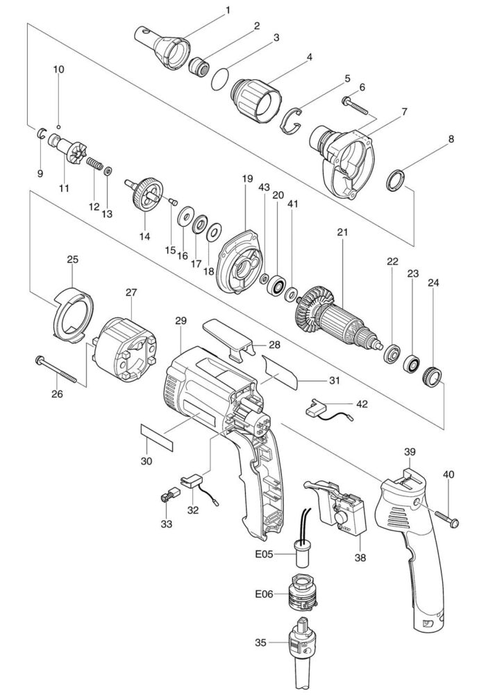 Náhradné diely Makita 6825R – Obrázok 2