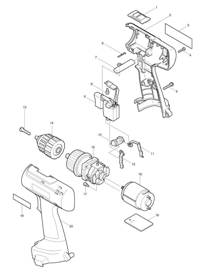 Náhradné diely Makita 6227D – Obrázok 2